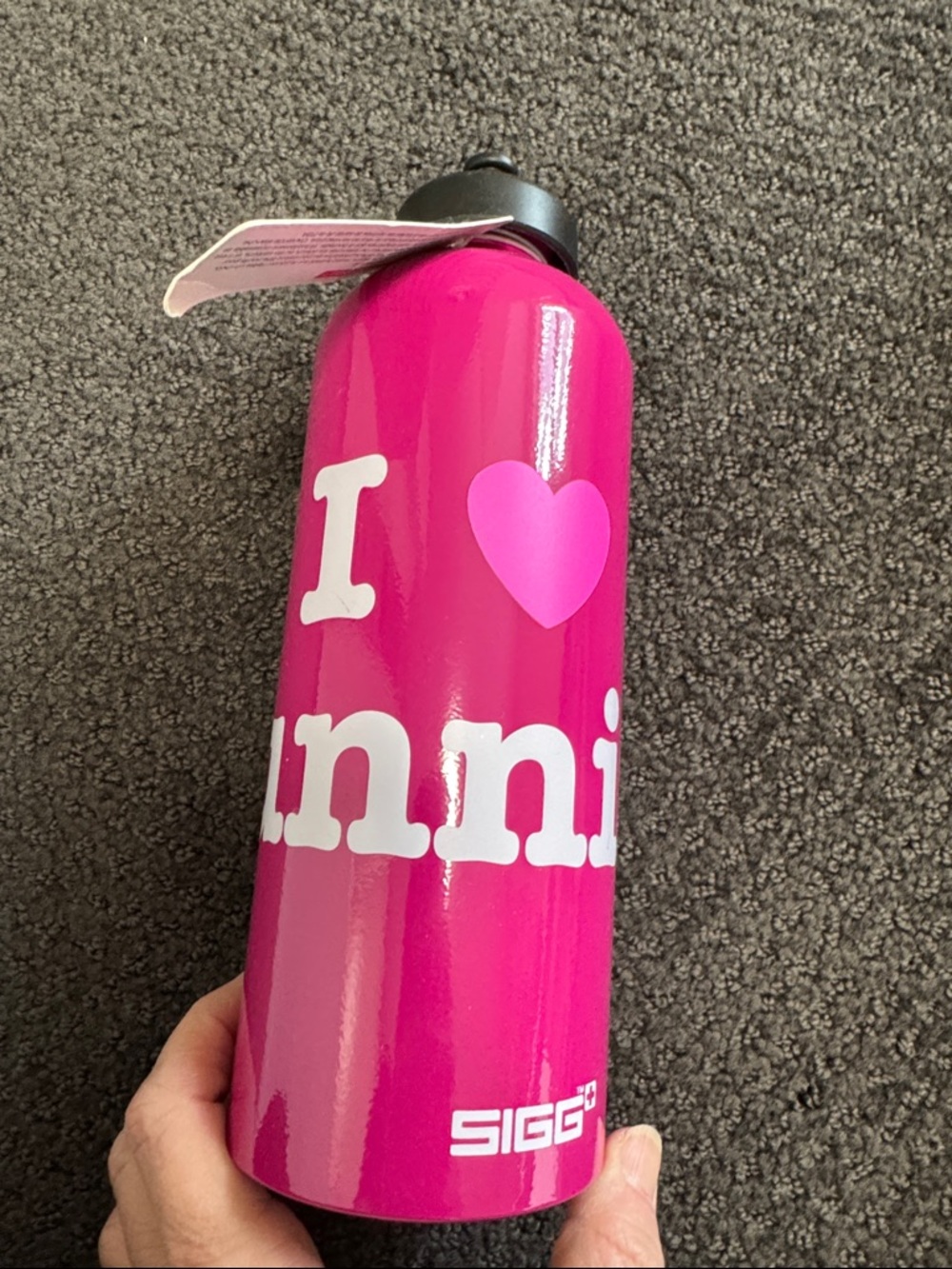 Lululemon SIGG Pink 'I ♥' running aluminum Water Bottle